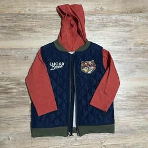 BOGO! Boys Lucky Brand vest and long sleeve hooded t shirt